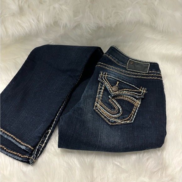 Silver Low Rise Bootcut Jeans - Picture 1 of 5